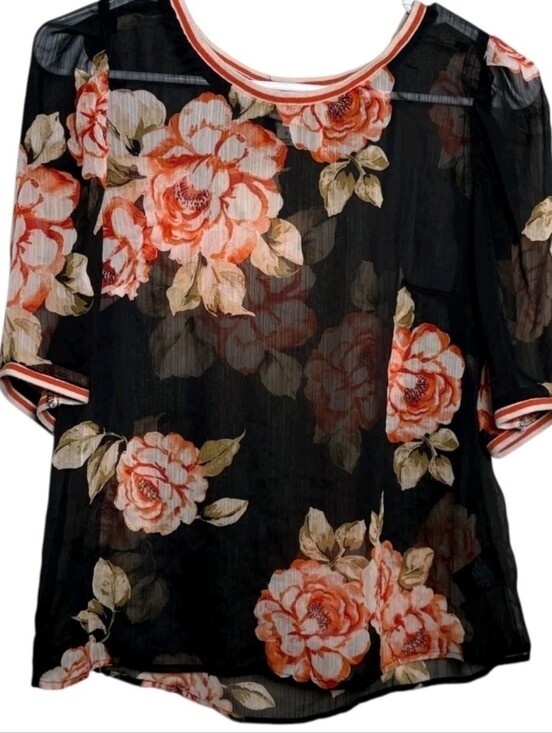 a new day Tops - A NEW DAY floral Sheer Top 2X
